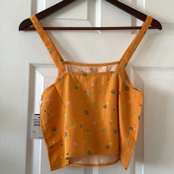 Abound orange linen blend tank 1960s 1970s - Picture 6 of 6